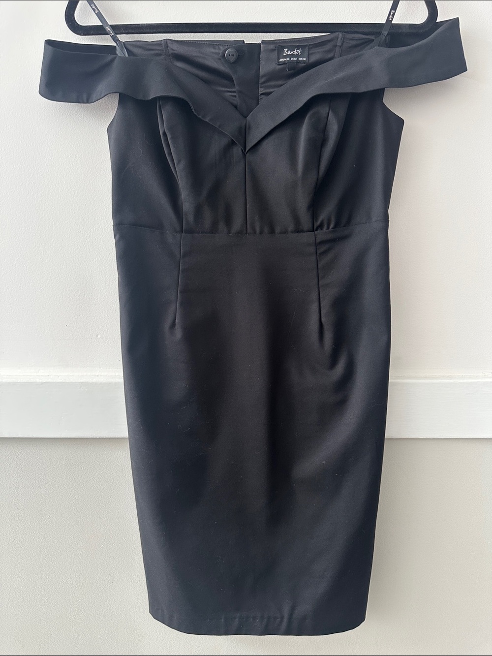 Bardot Black Strapless Sweetheart Neckline Cocktail Sheath Dress